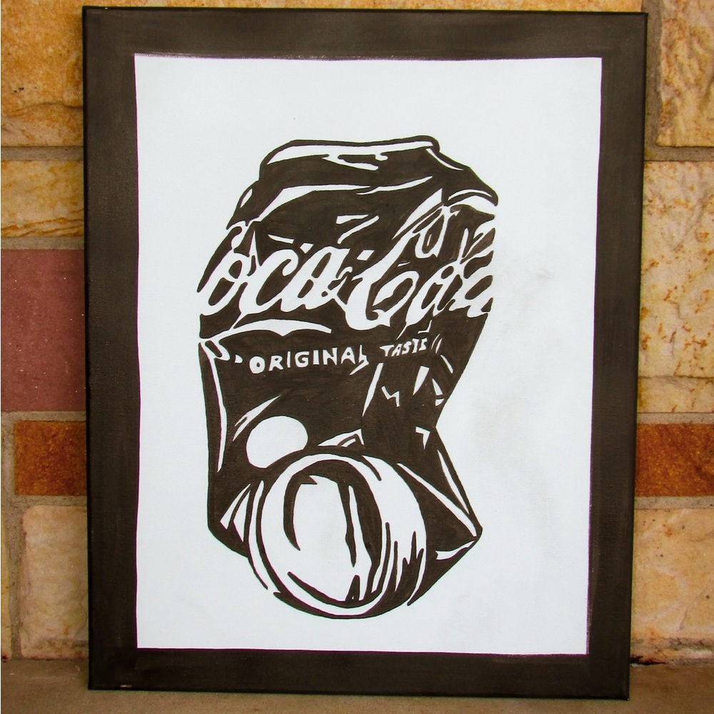 Coca Cola Black and White Can Art
